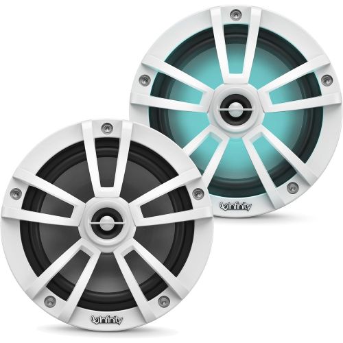  Infinity - Three Pairs of 622MLW Marine 6.5 Inch LED Speakers & Two 1022MLW 10 Marine LED Subwoofers - White