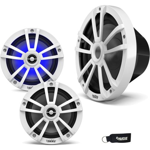  Infinity - A Pair of 622MLW Marine 6.5 Inch LED Speakers & A 1022MLW 10 Marine LED Subwoofer - White