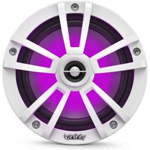  Infinity Marine Bundle - Two Pairs of Infinity 622MLW Marine 6.5 Inch RGB LED Coaxial Speakers - White