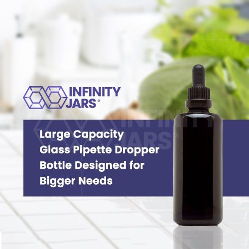  Infinity Jars 100 Ml (3.4 fl oz) Black Ultraviolet Glass Bottle w/Glass Eye Dropper 3-Pack