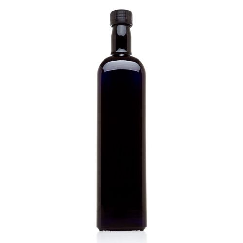  Infinity Jars 1 Liter (34 fl oz) Square Large Ultraviolet Glass Refillable Oil Bottle with Plastic Pour Spout