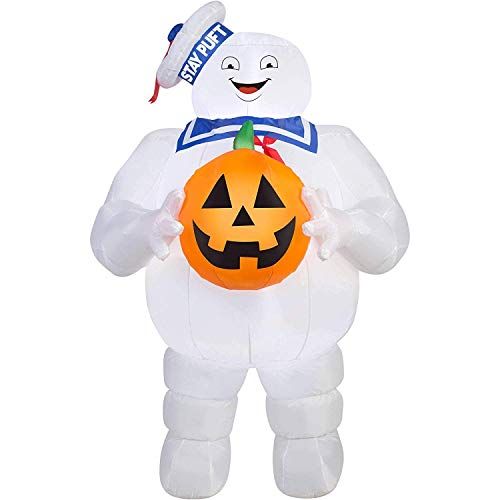 인플레터블 할로윈 용품Airblown Inflatable Halloween Inflatable Ghostbusters 5 Stay Puft Marshmallow Man Holding Pumpkin by Gemmy
