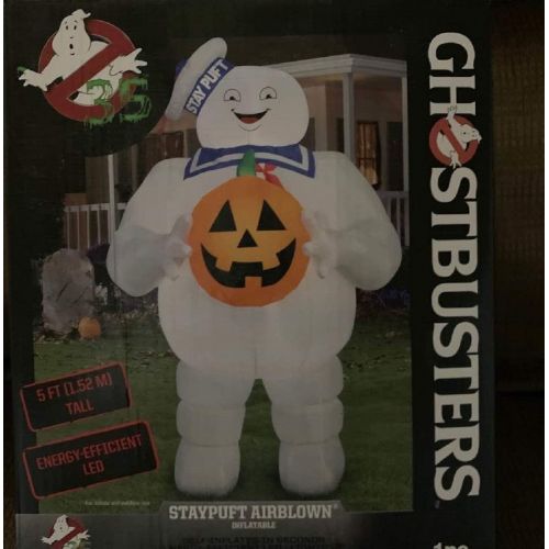 인플레터블 할로윈 용품Airblown Inflatable Halloween Inflatable Ghostbusters 5 Stay Puft Marshmallow Man Holding Pumpkin by Gemmy