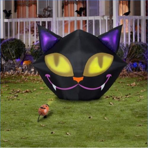 인플레터블 할로윈 용품Airblown Inflatable Halloween Inflatable Smiling Cat with Projection Animated Blinking Eyes