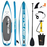 Goplus Expedition Inflatable Stand Up Paddle Board, 6” Thick SUP with Accessory Pack, Adjustable Paddle, Carry Bag, Bottom Fin, Hand Pump, Non-Slip Deck, Leash and Repair Kit