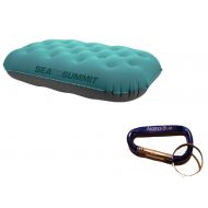 Inflatable Sea to Summit Aeros Camping Pillow & Akamai Blue (Key Ring) Carabiner