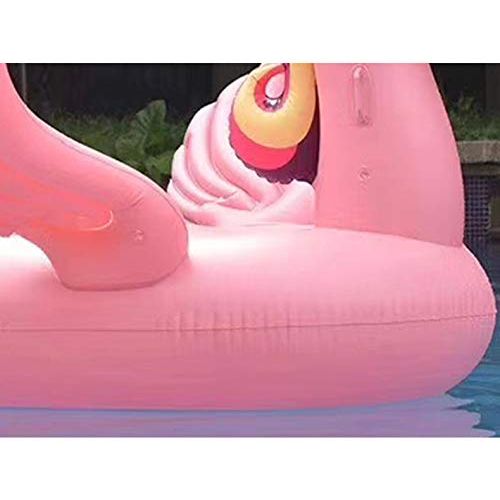  Inflatable toys Summer New Large Unicorn Floating Row Inflatable Toys, Pink PVC Floating Bed Swimming Ring Water Float Toys, Pool Toys - 275140120cm