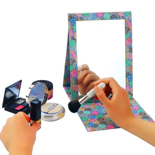  Inforest Folding Travel Vanity Mirror with Desktop Standing Makeup Mirror for Cosmetics Personal Beauty Portable Mirrors (Black)