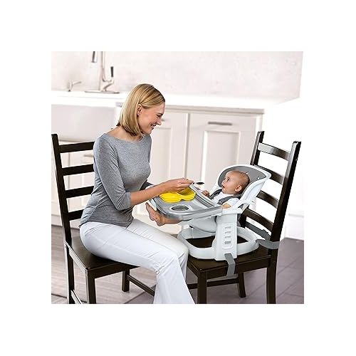 인제뉴어티 Ingenuity Infant-to-Toddler SmartClean ChairMate High Chair Booster Seat - Slate , 22.25x21.25x24 Inch (Pack of 1)