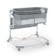 Ingenuity Dream & Grow Bedside Baby Bassinet with AirLoom Mattress, for Ages 0-12 Months, Adjustable Height - Handstitch (Grey)