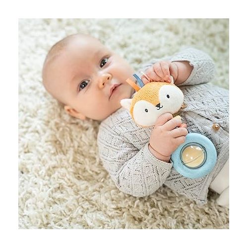 인제뉴어티 Ingenuity Kitt Ring Rattle for Baby, Plant-Based and BPA-Free Materials, Kitt The Fox Character Plush Head