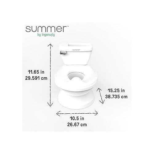 인제뉴어티 Summer Infant by Ingenuity My Size Potty Pro in White, Toddler Potty Training Toilet, Lifelike Flushing Sound, for Ages 18 Months, Up to 50 Pounds