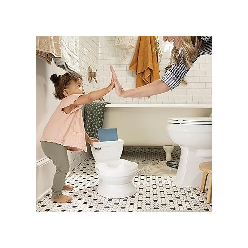 인제뉴어티 Summer Infant by Ingenuity My Size Potty Pro in White, Toddler Potty Training Toilet, Lifelike Flushing Sound, for Ages 18 Months, Up to 50 Pounds