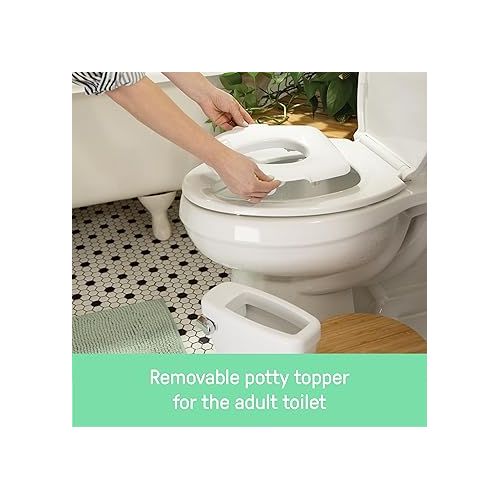 인제뉴어티 Summer Infant by Ingenuity My Size Potty Pro in White, Toddler Potty Training Toilet, Lifelike Flushing Sound, for Ages 18 Months, Up to 50 Pounds