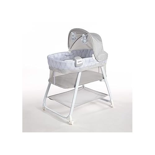 인제뉴어티 Ingenuity Lullanight Soothing Bassinet for Baby with Locking Wheels and-Night-Light, Newborn to 5 Months, Gem, 33.4x20.6x43.8