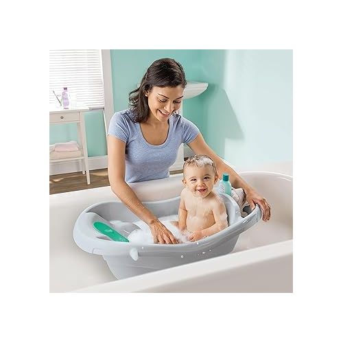 인제뉴어티 Ingenuity Comfy Clean Deluxe Newborn to Toddler Baby Bathtub, 0-24 Months, Gray