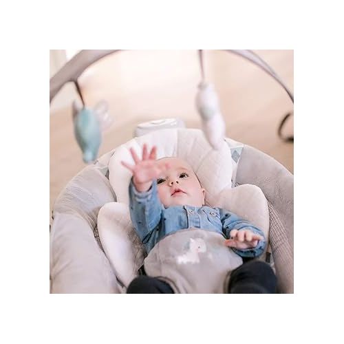 인제뉴어티 Ingenuity SmartBounce Automatic Baby Bouncer Seat with Music, Nature Sounds, Removable Bar & 2 Plush Infant - Chadwick