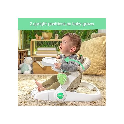 인제뉴어티 Ingenuity Prop Spot Learn-to-Sit Floor Seat for Baby, Removable Tray, 2 Linkable Toys, Tummy Time Mat, Unisex, for Ages 4-12 Months - Loni