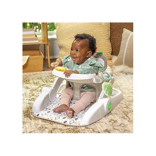 인제뉴어티 Ingenuity Prop Spot Learn-to-Sit Floor Seat for Baby, Removable Tray, 2 Linkable Toys, Tummy Time Mat, Unisex, for Ages 4-12 Months - Loni