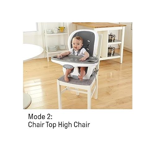 인제뉴어티 Ingenuity SmartClean Trio Elite 3-in-1 Convertible Baby High Chair, Toddler Chair, and Dining Booster Seat, For Ages 6 Months and Up, Unisex - Slate