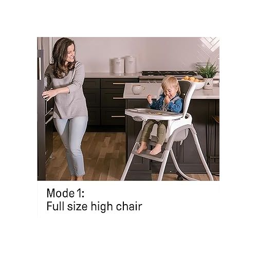 인제뉴어티 Ingenuity SmartClean Trio Elite 3-in-1 Convertible Baby High Chair, Toddler Chair, and Dining Booster Seat, For Ages 6 Months and Up, Unisex - Slate