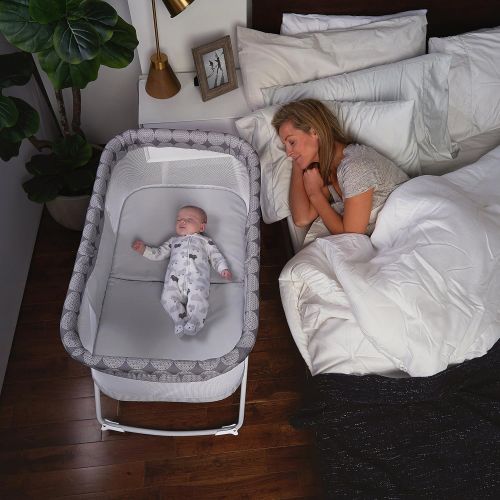 인제뉴어티 Ingenuity Foldaway Rocking Bassinet - Juniper - Portable Folding Rocking Bassinet