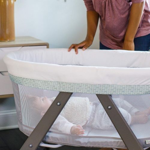 인제뉴어티 Ingenuity Foldaway Rocking Bassinet - Juniper - Portable Folding Rocking Bassinet