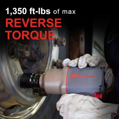  Ingersoll Rand 2145QiMAX 3/4” Drive Air Impact Wrench ? Quiet Technology, 1,350 ft-lbs Powerful Reverse Torque Output, 7 Vane Motor, Steel Hammer Case, Gray