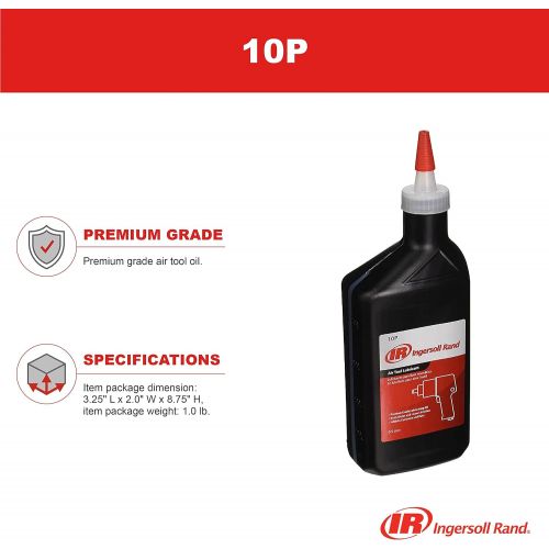  Ingersoll Rand 10P Edge Series Premium Grade Air Tool Oil, 0.5 Litre