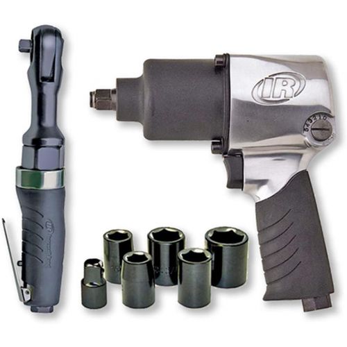  [아마존베스트]Ingersoll Rand 2317G Edge Series Air Impactool and Ratchet Kit, Black