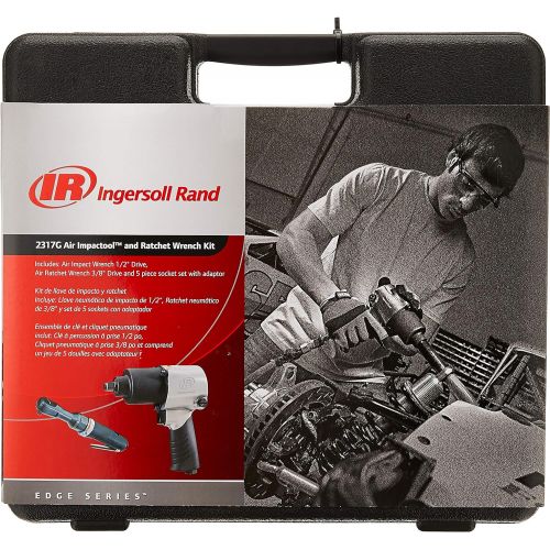  [아마존베스트]Ingersoll Rand 2317G Edge Series Air Impactool and Ratchet Kit, Black