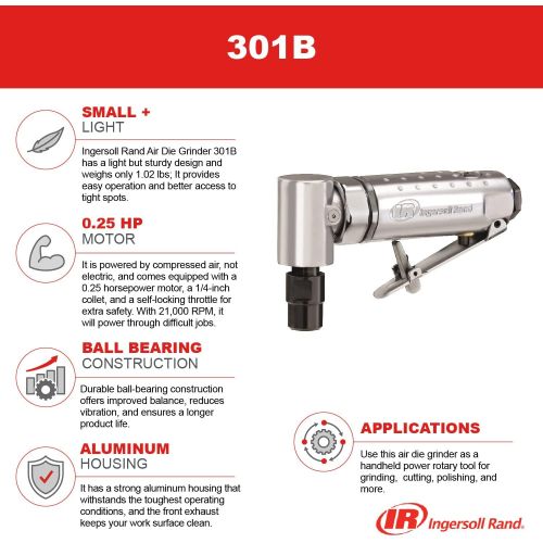  [아마존베스트]Ingersoll Rand 301B Air Angle Die Grinder,Black