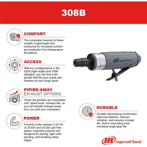  [아마존베스트]Ingersoll Rand 308B Air Straight Die Grinder