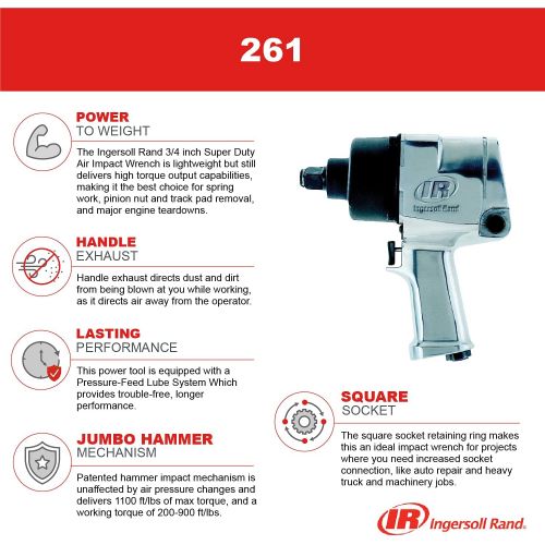  [아마존베스트]Ingersoll-Rand 261 3/4-Inch Super Duty Air Impact Wrench