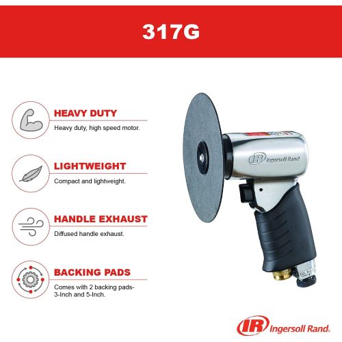  [아마존베스트]Ingersoll Rand 317G Edge Series High Speed Air Sander, Silver,Small