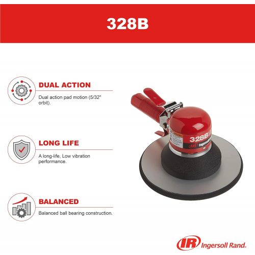  [아마존베스트]Ingersoll Rand 328B Heavy Duty Air Geared Orbital Sander - 8-Inch Pad