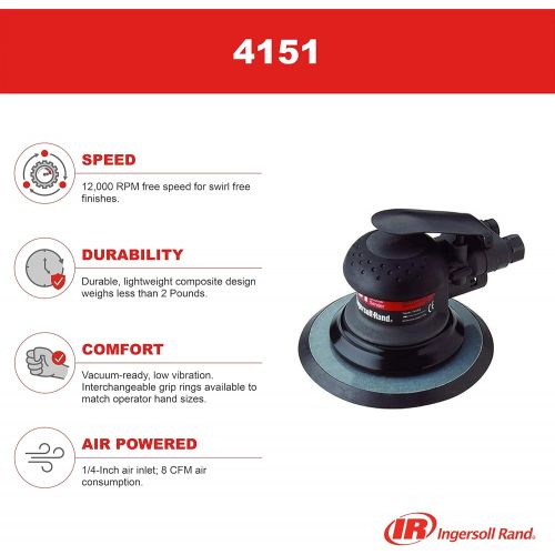  [아마존베스트]Ingersoll-Rand 4151 Ultra Duty 6-Inch Vacuum Ready Random Orbit Pneumatic Sander