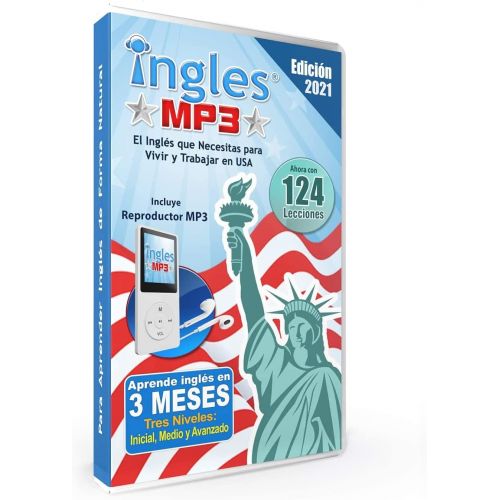  [아마존베스트]Curso de INGLES MP3, Aprende Ingles en 3 Meses, CURSO DE Ingles (Incluye reproductor mp3 compacto con 124 Lecciones + Libro Guia)