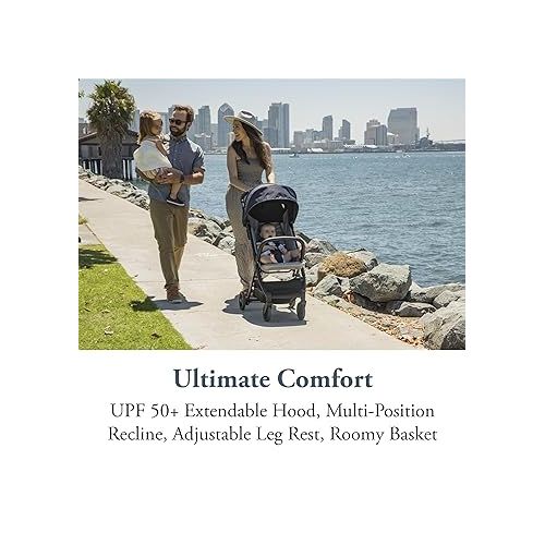  Inglesina Quid Stroller, Stormy Gray - Compact, Airplane Travel Stroller for Babies & Toddlers 3 Months to 50 lbs - Lightweight - Easy to Open - BPA Free