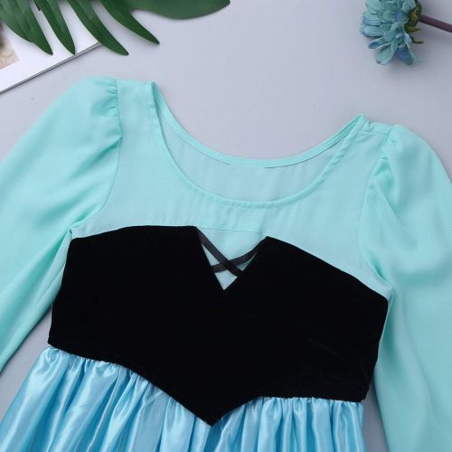  Inhzoy inhzoy Kids Girls Fancy Mermaid Halloween Carnival Cosplay Costume Long Sleeve Black Bodice Princess Tutu Dress