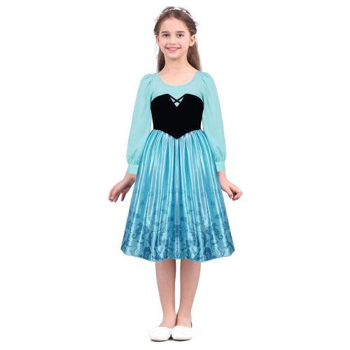  Inhzoy inhzoy Kids Girls Fancy Mermaid Halloween Carnival Cosplay Costume Long Sleeve Black Bodice Princess Tutu Dress