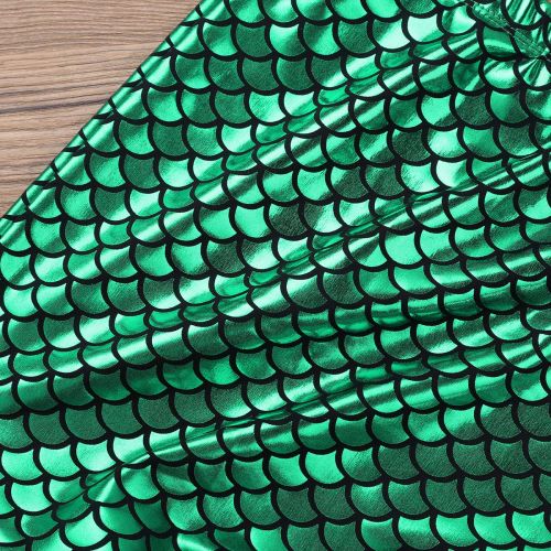  Inhzoy inhzoy Kids Girls Sequins Fish Scale Pattern Little Mermaid Tail Halloween Role Play Costume Skirts