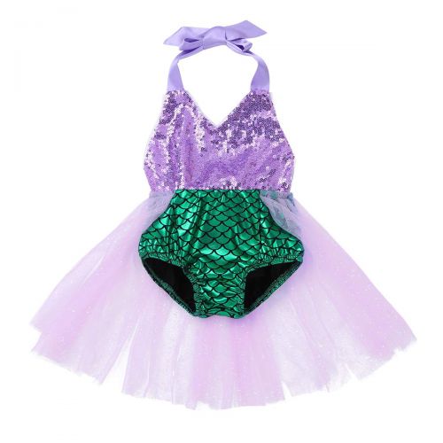  Inhzoy inhzoy Infant Little Girls Swimmable Mermaid Princess Tutu Skirted Bikini Swim Bathing Suit Fancy Dress Up Costumes