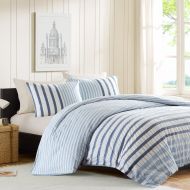 Ink+Ivy Sutton Teen Boys Duvet Cover Full/Queen Size - Blue , Striped  3 Piece Teen Boy Bedding  Cotton Lightweight Duvet Cover Set