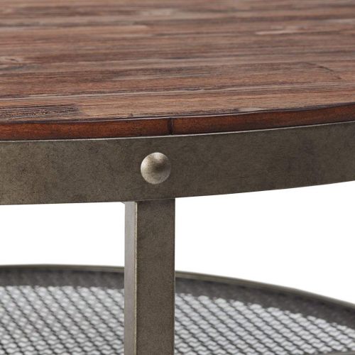  Ink+Ivy Sheridan Round Coffee Table Chestnut/Pewter See Below