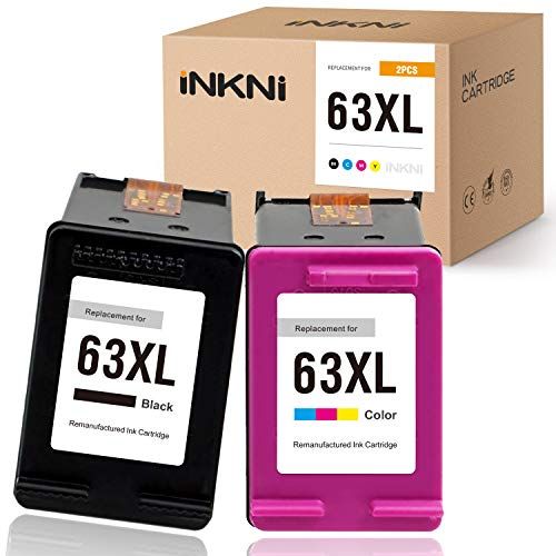  INKNI Remanufactured Ink Cartridge Replacement for HP 63XL 63 XL for Envy 4520 4512 4516 OfficeJet 3830 4650 4652 4655 5255 5258 DeskJet 1112 2132 3632 3637 Printer (Black, Color,