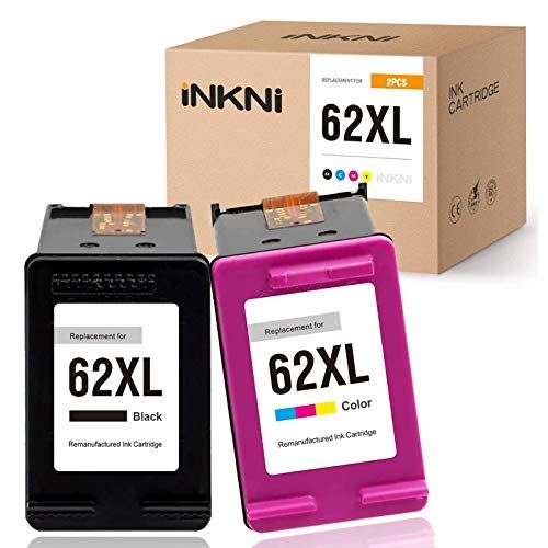  INKNI Remanufactured Ink Cartridge Replacement for HP 62XL 62 XL C2P05AN C2P07AN for OfficeJet 200 250 Envy 5660 7640 7645 5740 5540 5642 5643 5746 5745 5640 5642 8000 Printer (Bla