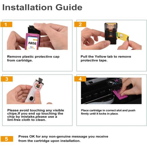  INKNI Remanufactured Ink Cartridge Replacement for HP 62XL 62 XL C2P05AN C2P07AN for OfficeJet 200 250 Envy 5660 7640 7645 5740 5540 5642 5643 5746 5745 5640 5642 8000 Printer (Bla