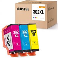 INKNI Remanufactured Ink Cartridge Replacement for Epson 302XL 302 XL T302XL Ink for Expression Premium XP-6000 XP-6100 Printer (Cyan, Magenta, Yellow, 3-Pack)