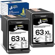 InkSpirit 63XL Black Ink Cartridge, Remanufactured Replacement for HP Printer Ink 63 for DeskJet 1112 3630 2130 3632 Envy 4520 4512 OfficeJet 3830 5255 4650 5258 5200 4655 4652 5212，2 Pack